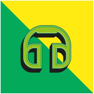 Büyük boyutta yeşil ve sarı renkli 3D vektör logosu