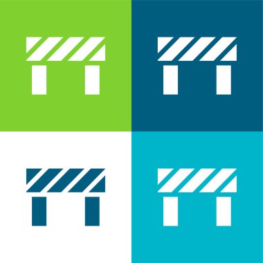 Bariyer Düz 4 renk en küçük simge kümesi