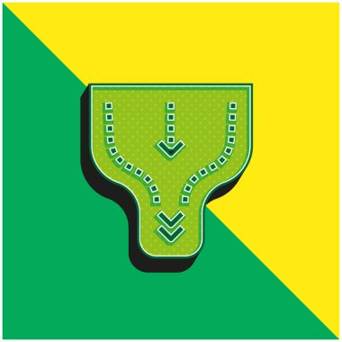 Dar boğazlı yeşil ve sarı modern 3d vektör simgesi logosu