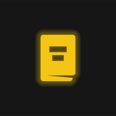 Kitap sarı parlak neon simgesi
