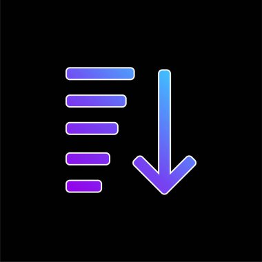 Sıralama mavi eğimli vektör simgesi yükseliyor