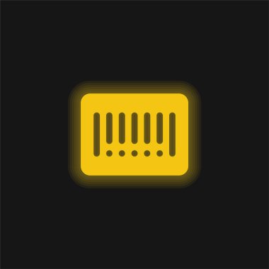 Barkod sarı parlayan neon simgesi