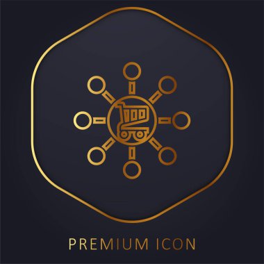Altın çizgi prim logosu veya simgesi