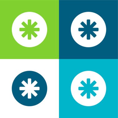 Asterisk Düz 4 renk en küçük simge kümesi