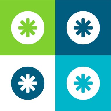 Asterisk Flat four color minimal icon set clipart