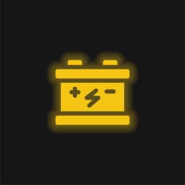 Pil sarısı parlak neon simgesi