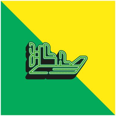 Tekne Yeşil ve Sarı modern 3D vektör simgesi logosu