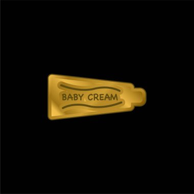 Bebek Kremi Değişkeni altın kaplama metalik simge veya logo vektörü
