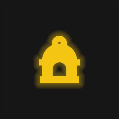 Kuş Evi sarı parlak neon simgesi