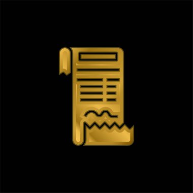 Altın kaplama metalik simge veya logo vektörü