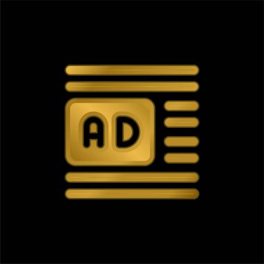 Reklamlar altın kaplama metalik simge veya logo vektörü