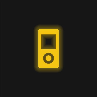 Apple Ipod yellow glowing neon icon clipart