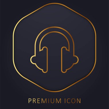 Büyük kulaklıklar altın hat prim logosu veya simgesi