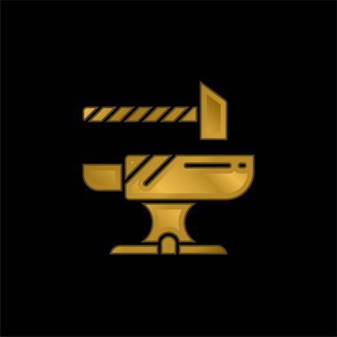 Örs altın kaplama metalik simge veya logo vektörü
