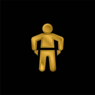 İflas eden altın kaplama metalik simge veya logo vektörü