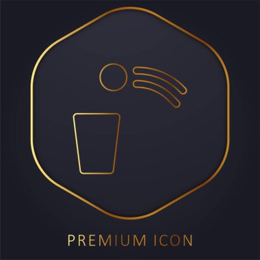 Bira Pong altın çizgi prim logosu veya simgesi