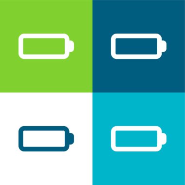 Batarya Düz 4 renk en küçük simge seti