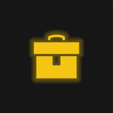 Evrak çantası sarı parlak neon simgesi