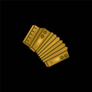 Akordiyon altın kaplama metalik simge veya logo vektörü