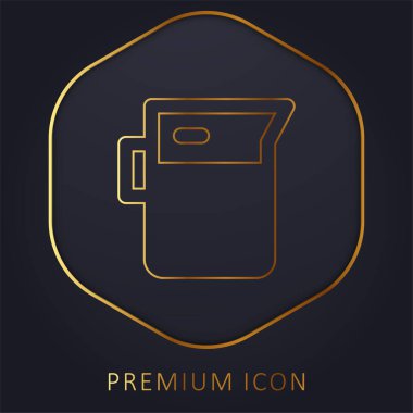 Beaker altın çizgisi prim logosu veya simgesi