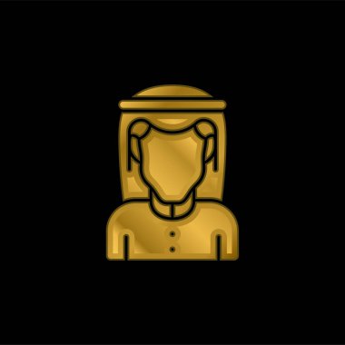 Arap altın kaplamalı metalik simge veya logo vektörü