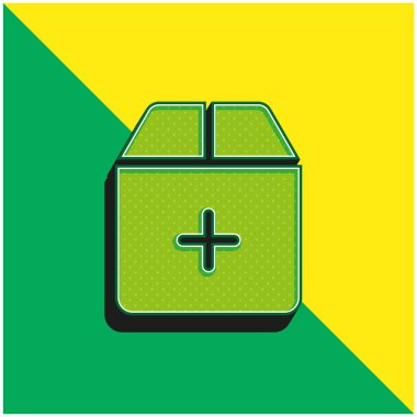 Yeşil ve sarı modern 3d vektör simgesi ekle