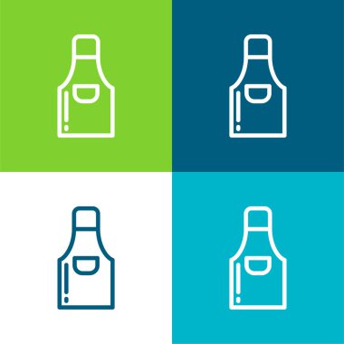 Önlük Düz 4 renk en küçük simge kümesi