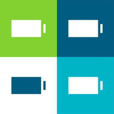 Batarya Düz 4 renk en küçük simge seti