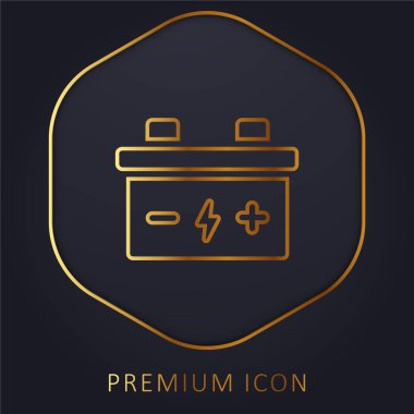 Pil altın çizgisi prim logosu veya simgesi