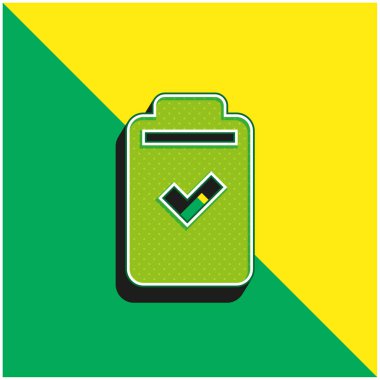 Pil Yeşil ve Sarı modern 3D vektör simgesi logosu