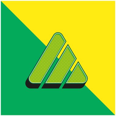 Çamaşır suyu yeşil ve sarı modern 3D vektör simgesi logosu