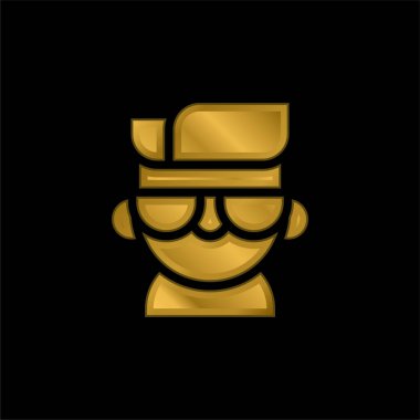 Erkek altın kaplama metalik simge veya logo vektörü