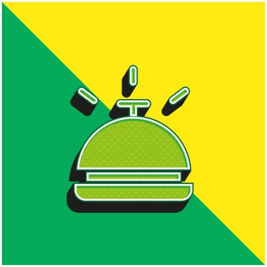 Bell Green ve sarı modern 3D vektör simgesi logosu