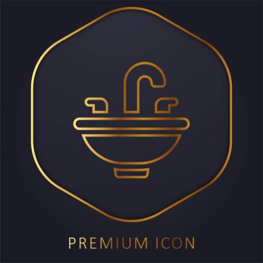 Havza altın çizgisi prim logosu veya simgesi