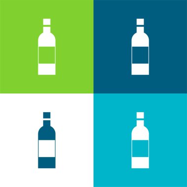 Şişe Düz 4 renk en küçük simge kümesi