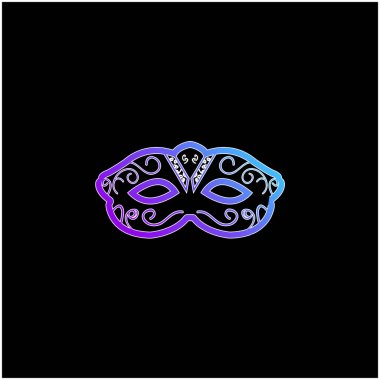 Artistic Carnival Mask To Cover Eyes blue gradient vector icon clipart