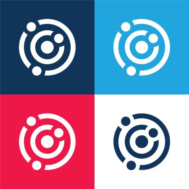 Atom mavi ve kırmızı dört renk en küçük simge kümesi