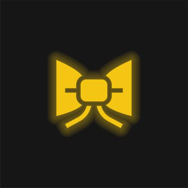 Papyon sarı parlak neon simgesi