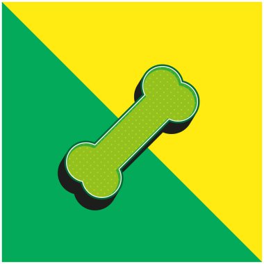 Kemik Yeşil ve Sarı Modern 3D vektör simgesi logosu