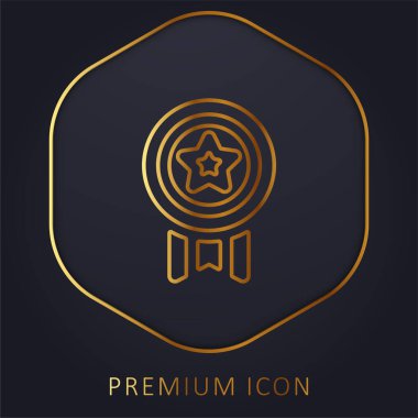 Başarı altın çizgi prim logosu veya simgesi