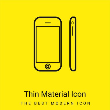 Apple Iphone Mobile Tool Views From Front And Side minimal bright yellow material icon clipart