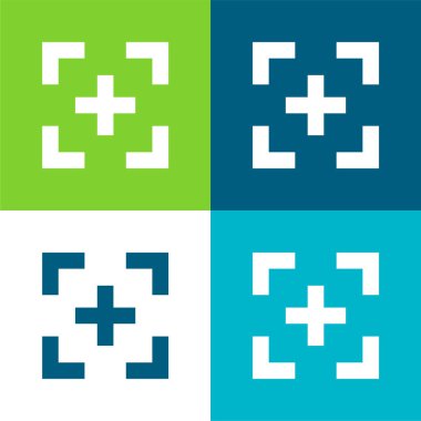 İşaretle Düz 4 renk minimal simgesi seti ekle