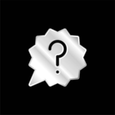 Ask silver plated metallic icon clipart