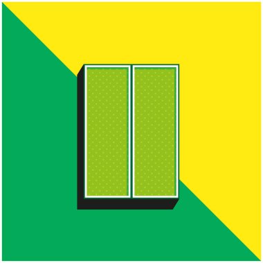 Çubuklar Yeşil ve Sarı Modern 3D vektör simgesi logosu