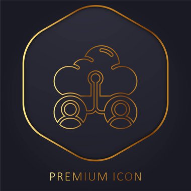 Altın çizgi premium logosu veya simgesini hesaplar