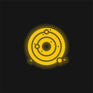 Astronomy yellow glowing neon icon clipart