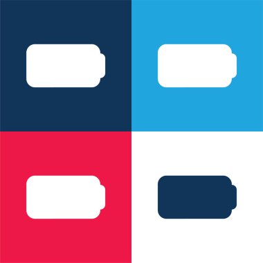 Pil mavi ve kırmızı dört renk minimal simge kümesi