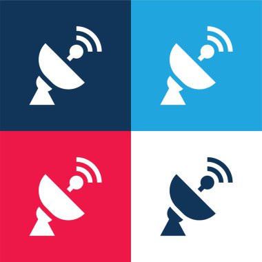 Antenna blue and red four color minimal icon set clipart