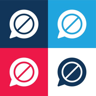 Blok mavi ve kırmızı dört renk en küçük simge kümesi