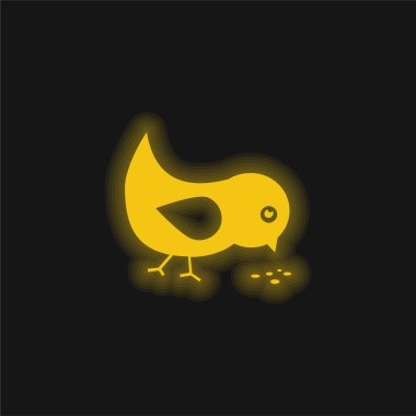 Kuş Yiyen Tohumlar sarı parlak neon simgesi